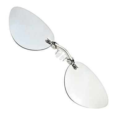Imagem de PLOPLO Óculos de sol masculinos sem aro com clipe retrô em 3 cores Matrix Morpheus, Prata, 48 mm