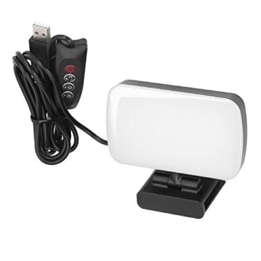 Imagem de Luz de Preenchimento LED Com 10 Níveis de Brilho Ajustável, Design Com Clipe, Alimentado por USB, Rotação de 360 ​​°, para Videoconferência, Transmissão Ao Vivo