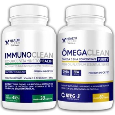Imagem de Omega 3 Ômegaclean 60 Cápsulas + Multivitamínico Immunoclean 30 Cápsulas - Health Clean