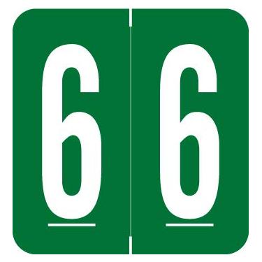 Imagem de Doctor Stuff - File Folder Labels, Number 6, VRE/GBS 8860 MatchSYS #1 - VRNM Series Chart Stickers, Green, 1.3"x 1-1/4", #6, 500/Roll