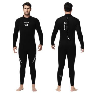 Imagem de Owntop Roupa de mergulho de neoprene de 5 mm para homens – Traje de banho grosso com zíper nas costas, manga comprida FPS 50+, roupa de banho para mergulho, surf, natação, mergulho, esportes