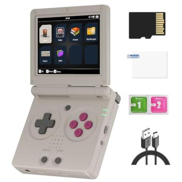 Imagem de Doriteney RG35XXSP Handheld Retro Game Console 3.5" IPS Screen 64GB TF Card Preload 4400 electronic Games, 3300mAH Battery Support WiFi Bluetooth HD(Gray NEW)