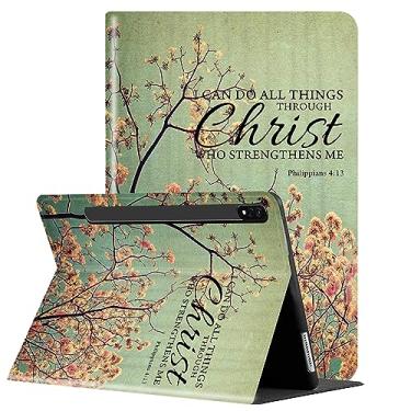 Imagem de Capa para tablet Samsung Galaxy Tab S8 Plus 2022/ Tab S7 FE 5G 2021/ Tab S7 Plus 2020 de 12,5 polegadas, suporte multiângulo com capa de proteção automática de hibernar/despertar - Sakura Philippians