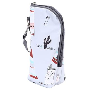 Imagem de Suporte de Garrafa de bebê Isolado Portátil Com Padrão Bonito Conveniente para Bebidas de Leite Carrinho de bebê