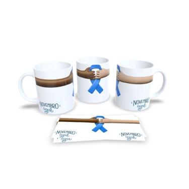 Imagem de Canecas Branca de Porcelana Personalizadas Novembro Azul (Mod.6)