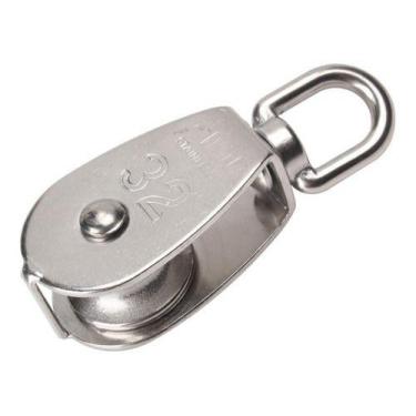 Imagem de Moitão Roldana M32 Em Aço Inox Rede Pesca Elevação Cargas - Abrolhos N