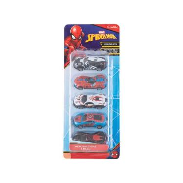 Imagem de Kit Carrinhos Marvel Spider-Man Hero Machines - Candide 5 Peças, Verme