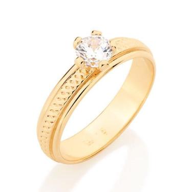 Imagem de Anel de compromisso banhado ouro 3x 24k 18k e 22k noivado feminino 15 
