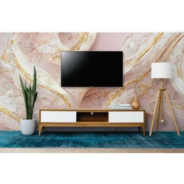 Imagem de Papel de Parede Painel 3D Mármore Branco Bege Ouro 3,5M Auto Colante L