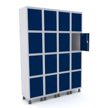 Imagem de Armário Guarda Volume Locker Roupeiro 16 Portas Aço GRP 504/16 - Pandi