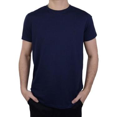 Imagem de Camiseta Masculina MC Olho Fatal Algodão Pima Marinho - 4013, GG, Azul