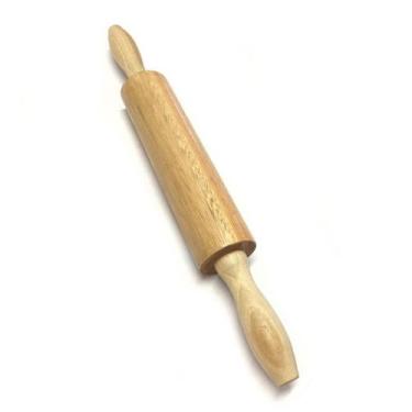 Imagem de Rolo Massa de Madeira 22cm Com Manoplas Fixas - EDAL