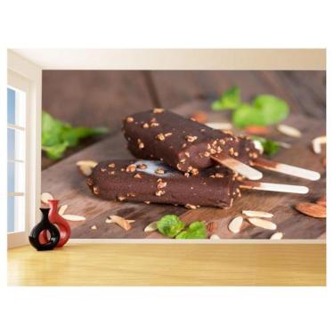 Imagem de Papel De Parede Alimentos Sorvete Palito Choco 3,5M Al386 - Você Decor