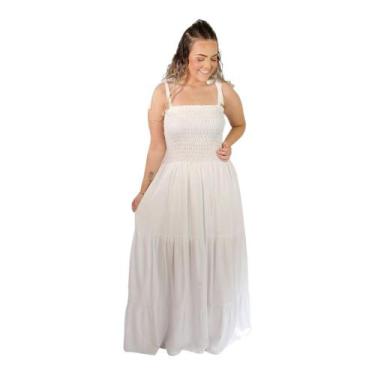 Imagem de Vestido Longo Lastex  Alça Festa Aniversário Casamento Praia - Dineia 