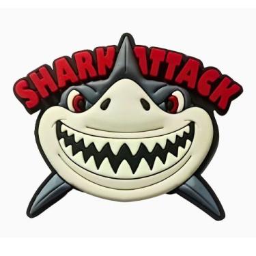 Imagem de Kit 10 Peças aplique Emborrachado Tubarão - RAE, Vermelho