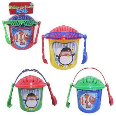 Imagem de balde de praia bob decorado sortidos com tampa e acessorios - KENDY