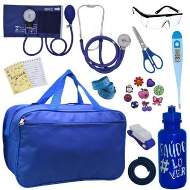 Imagem de Kit Enfermagem Academico Estetoscópio Aparelho de Pressão Bolsa Multi 