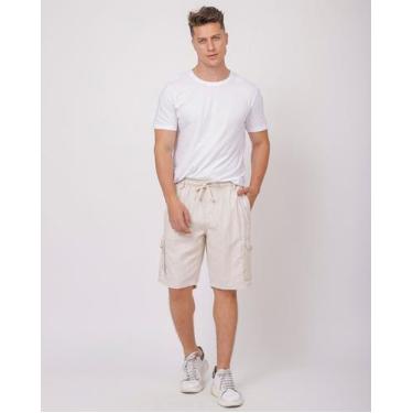 Imagem de Bermuda linho cargo masculina com cordão - CONSCIÊNCIA, 40