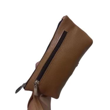 Imagem de Bolsinha Carteira de Couro Necessaire Porta Documentos Fabricação Próp