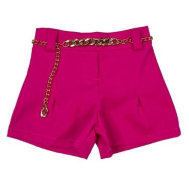 Imagem de Short Feminino Alfaiataria Com Cinto Infantil Lançamento - Ak Fashion 