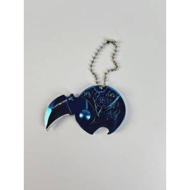 Imagem de Mini Canivete Spider Chaveiro Dobrável Luatek SLK-D81, Azul