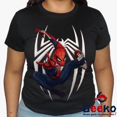 Imagem de Baby Look Homem Aranha 100% Algodão - Spiderman - Blusa Feminina Homem