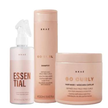 Imagem de Kit Brae Go Curly Essential Mask Hidratante (3 Produtos) - BRAÉ