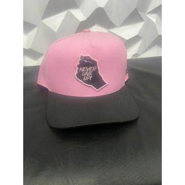 Imagem de Boné Never Give up -  Rosa com Preto