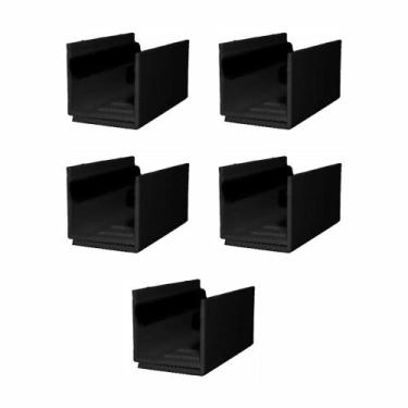 Imagem de 05 Guia U - Externo Ajustável Para Porta De Correr - Preto - PERFIL CO