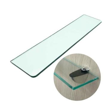 Imagem de Prateleira Vidro Suporte Cromado 40x20cm Desicon Premium, Incolor