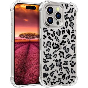 Imagem de Topgraph Compatível com iPhone 16 Pro Max capa designer fofa transparente para mulheres, linda capa de silicone transparente 16 Promax capa de telefone estampa leopardo cheetah design