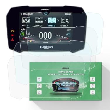 Imagem de Mogico Kit protetor de tela de painel de vidro nano de acessórios de motocicleta para Triumph Tiger 900 Rally GT (baixo/profissional) 2020-2023 (2 ultratransparentes e 2 antirreflexo)