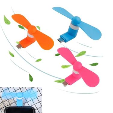 Imagem de PCTC Mini ventilador de telefone tipo C tipo C para Samsung Galaxy S24 / S23 / 23 Ultra/24 Ultra, compatível com Apple iPhone 15/15 Pro/15 Pro Max, para Moto Razr 40 Ultra /g54/Edge S Pro/Razr 40