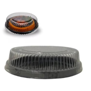 Imagem de Embalagem D32RB para Bolos e Tortas com Tampa Baixa Base Preta. Caixa 