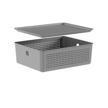 Imagem de Cesto Organizador 5,4 Litros Flow 27 X 22 X 9 - OU, Chumbo