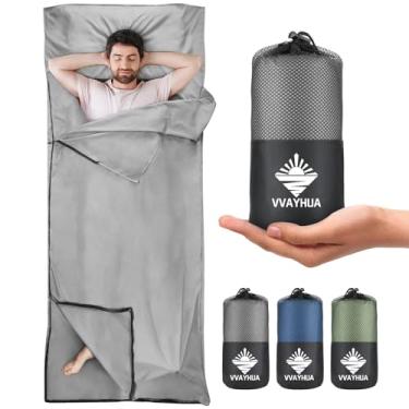 Imagem de Forro para saco de dormir, saco de dormir autobronzeado, saco de dormir para adultos, zíper bidirecional para expor os pés separadamente, lençóis de viagem de acampamento individuais portáteis para