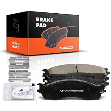 Imagem de A-Premium Conjunto de pastilhas de freio a disco de cerâmica frontal compatível com modelos selecionados Dodge - Ram 1500 2006-2008, Ram 2500/Ram 3500 2003-2008, com ferragens, 4 peças