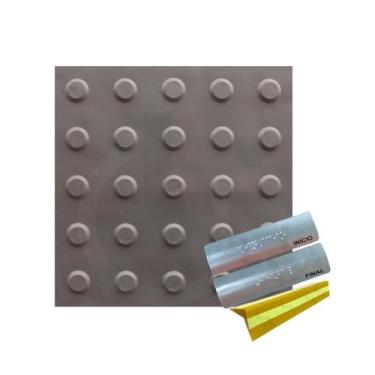 Imagem de 10 PISOS TÁTIL ALERTA PVC 25X25CM +KIT ESCADA ACESSIVEL 20x3 - LAGGE A