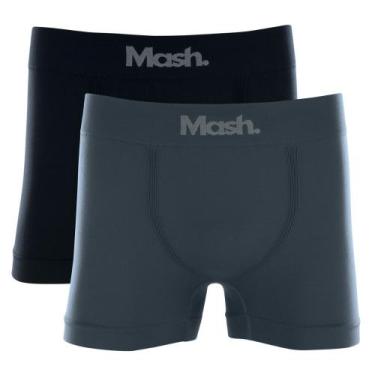 Imagem de Cueca Mash Boxer Microfibra Sem Costura 711.01 C/2, Preto, Preto, M