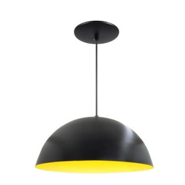 Imagem de Luminária Pendente Meia Lua 40cm Interior Amarelo Com Fiação 110/220v 