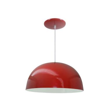 Imagem de Luminária Pendente Meia Lua 24cm Com Interior Branco Fiação 110/220 - 