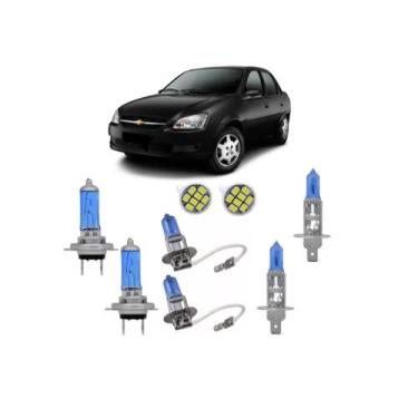 Imagem de Kit Farol Lâmpadas Super Branca Led Corsa Wind Classic Sedan - Blue li