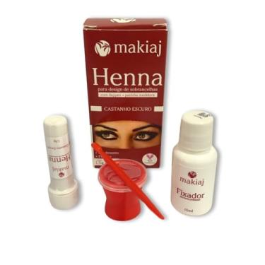 Imagem de Henna De Design De Sobrancelhas Alto Rendimento e Fixação Castanho Escuro