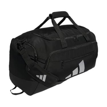 Imagem de adidas Bolsa esportiva Defender 5.0, durável para viagem e academia, para homens e mulheres, Preto/prata metálico, Medium (59L), Bolsa esportiva Defender 5.0, bolsa esportiva de viagem durável para