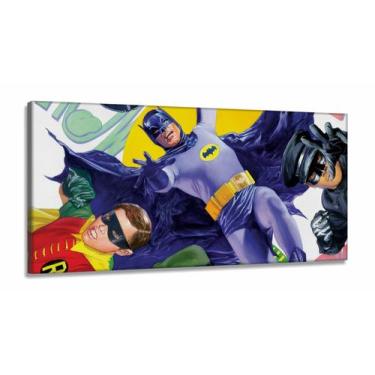 Imagem de Quadro decorativo Batman e Robin Retro com Tela em Tecido Canvas 130x6