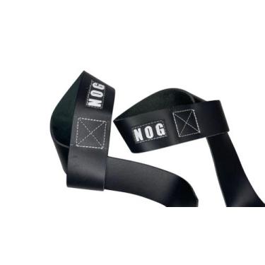Imagem de Strap fita couro tala Fitness Musculação NOGFORWARD, Branco