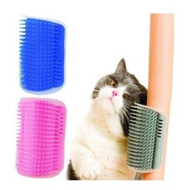 Imagem de Escova Pet Tira Pelos Gato Parede Massagem Brinquedo - oem