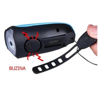 Imagem de Farol Led De Bike Recarregável Usb Com Buzina 140db Ip65 - 2644 - Mase