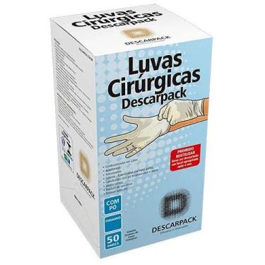 Imagem de Luva cirurgica em policloropreno 7,0 descarpack kit com 10 pares