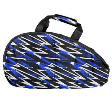 Imagem de Raqueteira Dupla de Beach Tennis BT103 Preta e Azul - Teisen - Teisen 